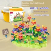 DIY Bahçe Yapı Blokları - Çiçek Düzeni - 135 Parça - Depolama Kutulu - 1