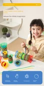 Kız Çocukları için Yapı Blokları Bulmaca Oyunu - 10 Çiçek Sepeti + 40 İp [Çanta] - 8
