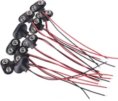 9V Pil Yuvası Yatağı Başlığı 9V Batarya Bağlantı T-Tipi Konnektör Klips - 10 Adet thumbnail 1