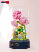 DIY Çiçek Müzik Kutusu Yapı Blokları Seti - [Hediye Çantası Versiyonu] Dandelion Anlaşması (372 Parça) - Toz Kapağı ile - 3