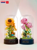 DIY Çiçek Müzik Kutusu Yapı Blokları Seti - [Hediye Çantası Versiyonu] Dandelion Anlaşması (372 Parça) - Toz Kapağı ile - 6