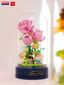DIY Çiçek Müzik Kutusu Yapı Blokları Seti - [Hediye Çantası Versiyonu] Dandelion Anlaşması (372 Parça) - Toz Kapağı ile - 2