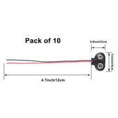 9V Pil Yuvası Yatağı Başlığı 9V Batarya Bağlantı T-Tipi Konnektör Klips - 10 Adet thumbnail 8