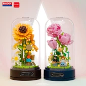 DIY Çiçek Müzik Kutusu Yapı Blokları Seti - [Hediye Çantası Versiyonu] Dandelion Anlaşması (372 Parça) - Toz Kapağı ile - 10