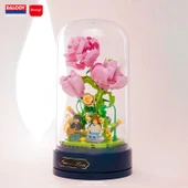 DIY Çiçek Müzik Kutusu Yapı Blokları Seti - [Hediye Çantası Versiyonu] Dandelion Anlaşması (372 Parça) - Toz Kapağı ile - 11
