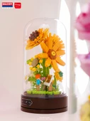 DIY Çiçek Müzik Kutusu Yapı Blokları Seti - [Hediye Çantası Versiyonu] Dandelion Anlaşması (372 Parça) - Toz Kapağı ile - 4