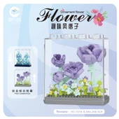 DIY Çiçek Yapı Blokları Seti - Peony - Akrilik Kutu - 1