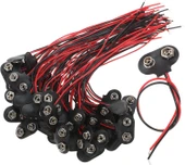 9V Pil Yuvası Yatağı Başlığı 9V Batarya Bağlantı T-Tipi Konnektör Klips - 50 Adet thumbnail 1