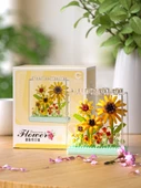 DIY Çiçek Yapı Blokları Seti - Peony - Akrilik Kutu - 6