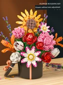 DIY Çiçek Yapı Blokları - Portakal Zambak - Saksılı - 2