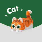 Kedi Peçetelik Yapı Blokları - 17cm Süt Kedi - 4