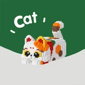 Kedi Peçetelik Yapı Blokları - 17cm Süt Kedi - 3