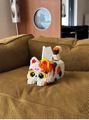 Kedi Peçetelik Yapı Blokları - 17cm Süt Kedi - 9