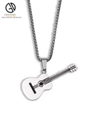 Titanyum Çelik Gitar Kolye - Gümüş Klasik Gitar thumbnail 2