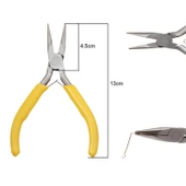 Karbon Çelik El Aleti Pense - Sarı Saplı Uç (Dişsiz) 13cm - 1