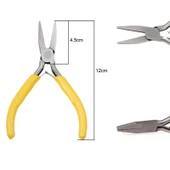 Karbon Çelik El Aleti Pense - Sarı Saplı Düz Uç (Dişsiz) 12cm - 1