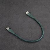 Çift Type C Hızlı Şarj Kablosu - 0.25M Yeşil - 1