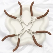 Karbon Çelik El Aleti Pense - Sarı Saplı 3-Hole Düz Uç (Dişli) 12cm - 8