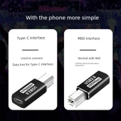 OTG Elektronik Klavye Mobil Telefon Bağlantı Kablosu - Siyah Dirsek - Type-C Dişi - USB-B Erkek thumbnail 4