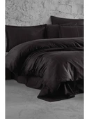 Clasy %100 Pamuk Saten Çift Kişilik Nevresim Takımı Capital V1 Antrasit - 3