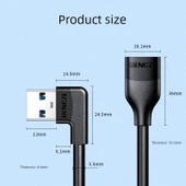 USB 3.0 Uzatma Kablosu 90 Derece Üst Dönüş - 15cm - 8
