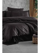 Clasy %100 Pamuk Saten Çift Kişilik Nevresim Takımı Capital V1 Antrasit - 1