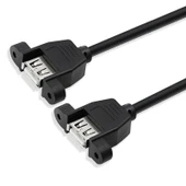 USB 2.0 Dişi Uzatma Kablosu - 1m - Vida Delikli - 4