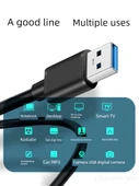 Çift Uçlu USB Veri Kablosu - 2M USB 2.0 - Siyah - Bir Adet - 3