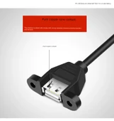 USB 2.0 Dişi Uzatma Kablosu - 1m - Vida Delikli - 10