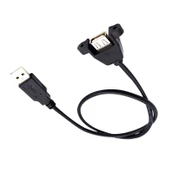 USB 2.0 Dişi Uzatma Kablosu - 1m - Vida Delikli - 5