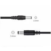 USB Voltaj Dönüşüm Kablosu - 1m Siyah 12V 5.5*2.1mm Kıvrım Arayüz - 6