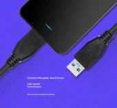 USB 3.0 Veri Kablosu - Çift Düz Baş - Mavi - 0.5m - 8