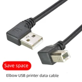 USB 2.0 A Erkek - B Erkek Yazıcı Kablosu - 30cm - Sol Dönüş - 2