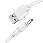 USB DC3.5mm Güç Kablosu - 1m - Şık Beyaz - İki Paket - 1