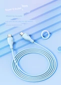 USB-C ile USB-C Şarj Kablosu - Mavi - 1.2m - 10