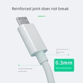 Micro USB Hızlı Şarj Seti - Beyaz - 1m (5V2A Hızlı Şarj Başlığı + Kablosu) - 5