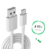 Micro USB Hızlı Şarj Seti - Beyaz - 1m (5V2A Hızlı Şarj Başlığı + Kablosu) - 3