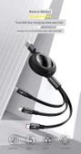3-in-1 Telekopik Hızlı Şarj Kablosu - 1.2m Koyu Yeşil (Apple, Android, Type-C) - 8