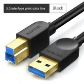 USB 3.0 Yüksek Hızlı Yazıcı Kablosu - 3m - Siyah - 1