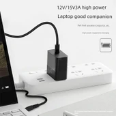 Type-C to DC15V3A Kablo - 1.5m - DC5.5mm Arayüz - 1A/1.5A/2A/2.5A - 5