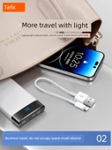 Taşınabilir Güç Bankası - Apple Lightning USB Type-C 6A Süper Hızlı Şarj Kablosu - 0.25m - 3