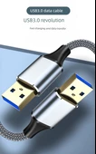 USB 3.0 Erkek - Erkek Veri Kablosu - 1m - Gri - 6