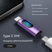 Type-C to Apple Dijital Ekran Adaptörü - PD 30W Hızlı Şarj - Lavanta Moru - 1