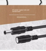 12V Dişi Konnektör Kablosu - Erkek Uç - DC5.5 * 2.1mm - 3 m Krem Beyaz - 12