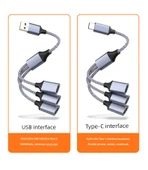 USB 2.0 Hub Adaptörü - 1M Gümüş Gri USB'den 3 USB'ye OTG ile - 10
