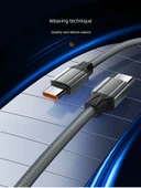 Hızlı Şarj 65W Çift Type-C Kablo - 1m Siyah - 8