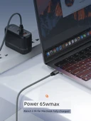 Hızlı Şarj 65W Çift Type-C Kablo - 1m Siyah - 6