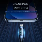 Hızlı Şarj Veri Kablosu - 1m - Beyaz - iPhone 15/16 İçin Çift C Dijital Ekran - 5