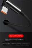 USB Type-C Elbow Hızlı Şarj Veri Kablosu - 1m Kalın Parlak Mavi - 1 Paket - 12