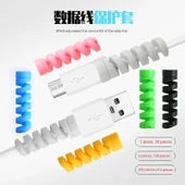 Spiral USB Kablo Koruyucu Kılıf - Mavi - 30 Adet - 2